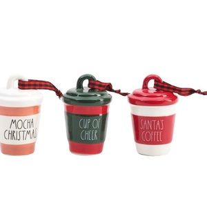 Rae Dunn Christmas tree ornaments 3‎ pack 2022